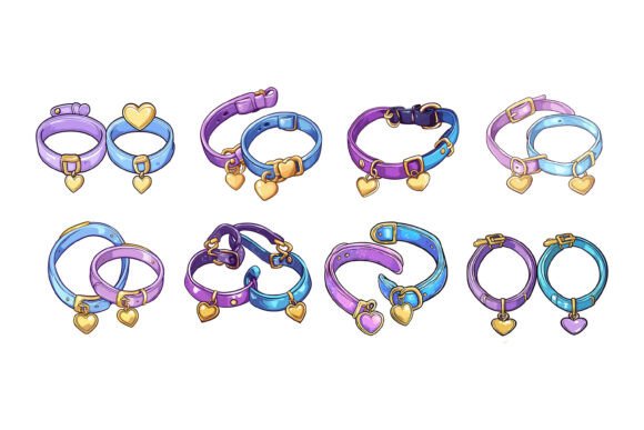 A Set of Collars for Cats and Dogs Illustrations