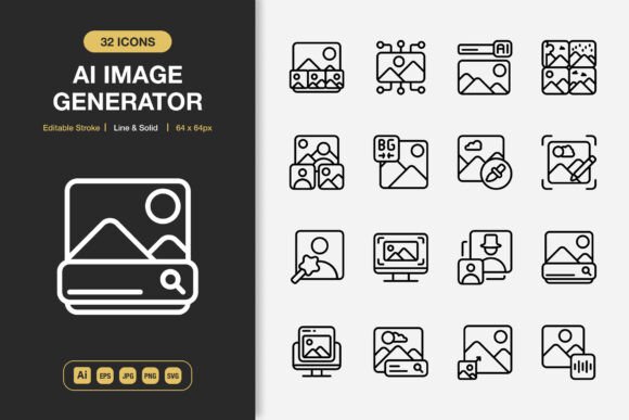 AI Image Generator Icons – A Complete Kit for Creatives