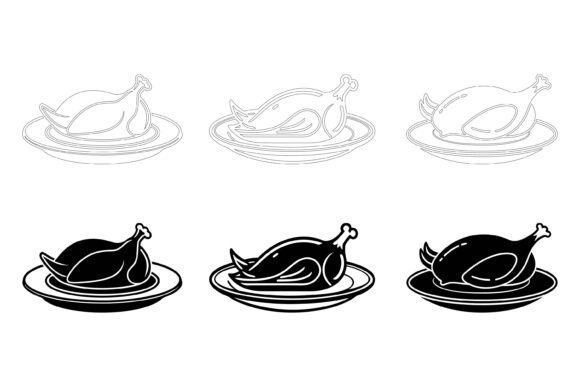 Cooked Chicken Vector Graphics: AI & EPS Collection