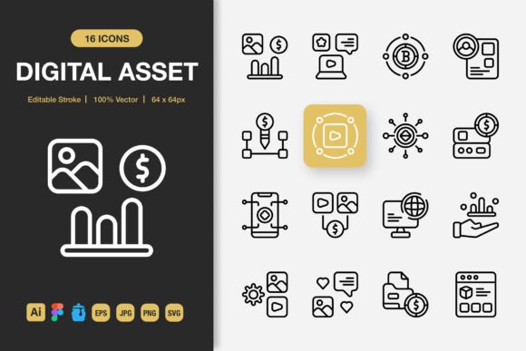 Digital Asset Outline Icons: A Strategic Design Asset for Clear Visual Communication