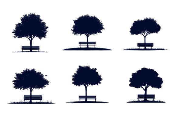 F Trees with Leaves: AI & EPS Tree Illustrations