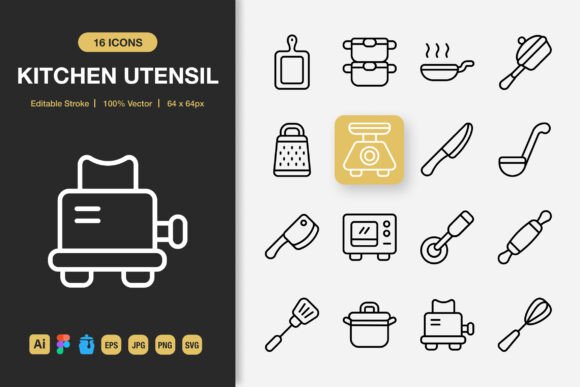 Kitchen Utensil Outline Icons and What They Bring to Modern Visual Projects