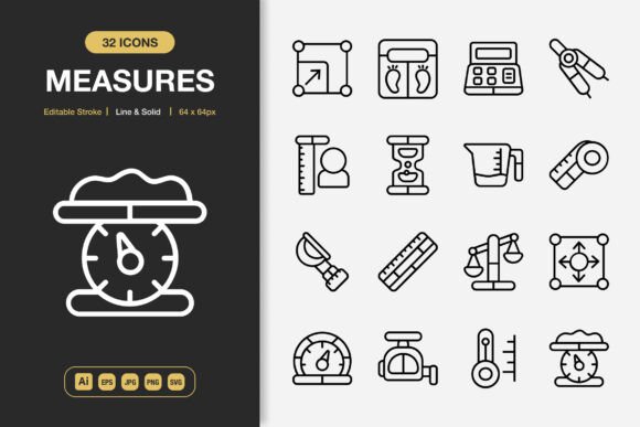 Measures Icons: A Complete Set for Modern Design Projects
