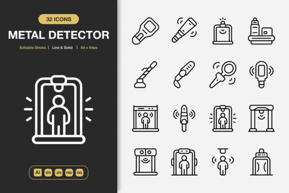 Metal Detector Icons for Modern Design