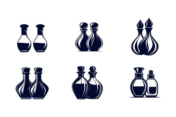 Set of Perfume Bottle Illustrations for Modern Creatives