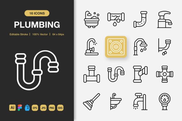 Streamlining Your Design Workflow with Plumbing Outline Icons
