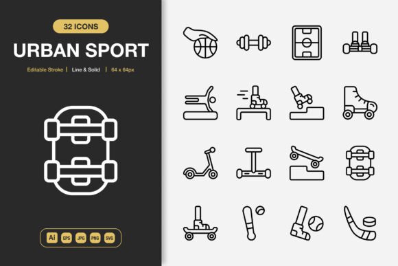 Urban Sport Icons: A Clean, Adaptable Resource for Designers and Creators